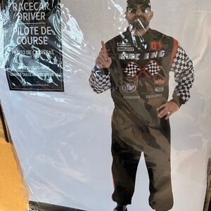 Racecar Driver Costume with Checkered Sleeves